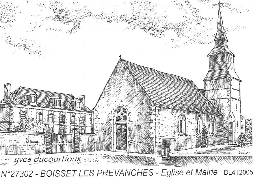 N 27302 - BOISSET LES PREVANCHES - église et mairie